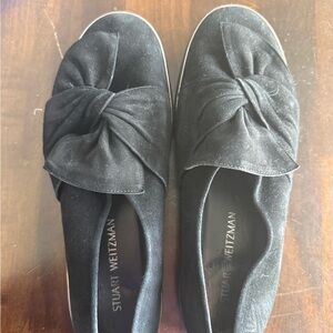 Stuart Weitzman Black Velvet Loafers